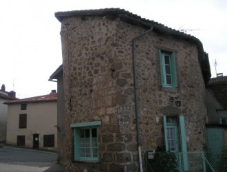 Exterior of the house. Note the pinion on the wall. This is where the town gate used to hang. It is featured in historical guide books of Confolens.